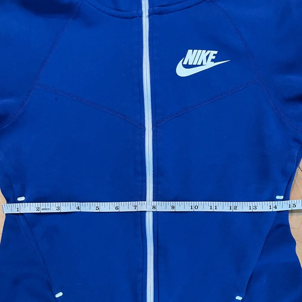 Nike Blue Full-Zip Hooded Jacket with White Logo